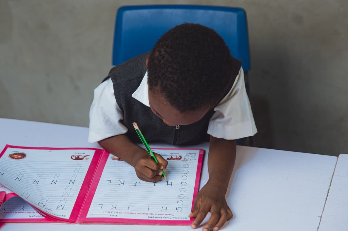 Young student reading